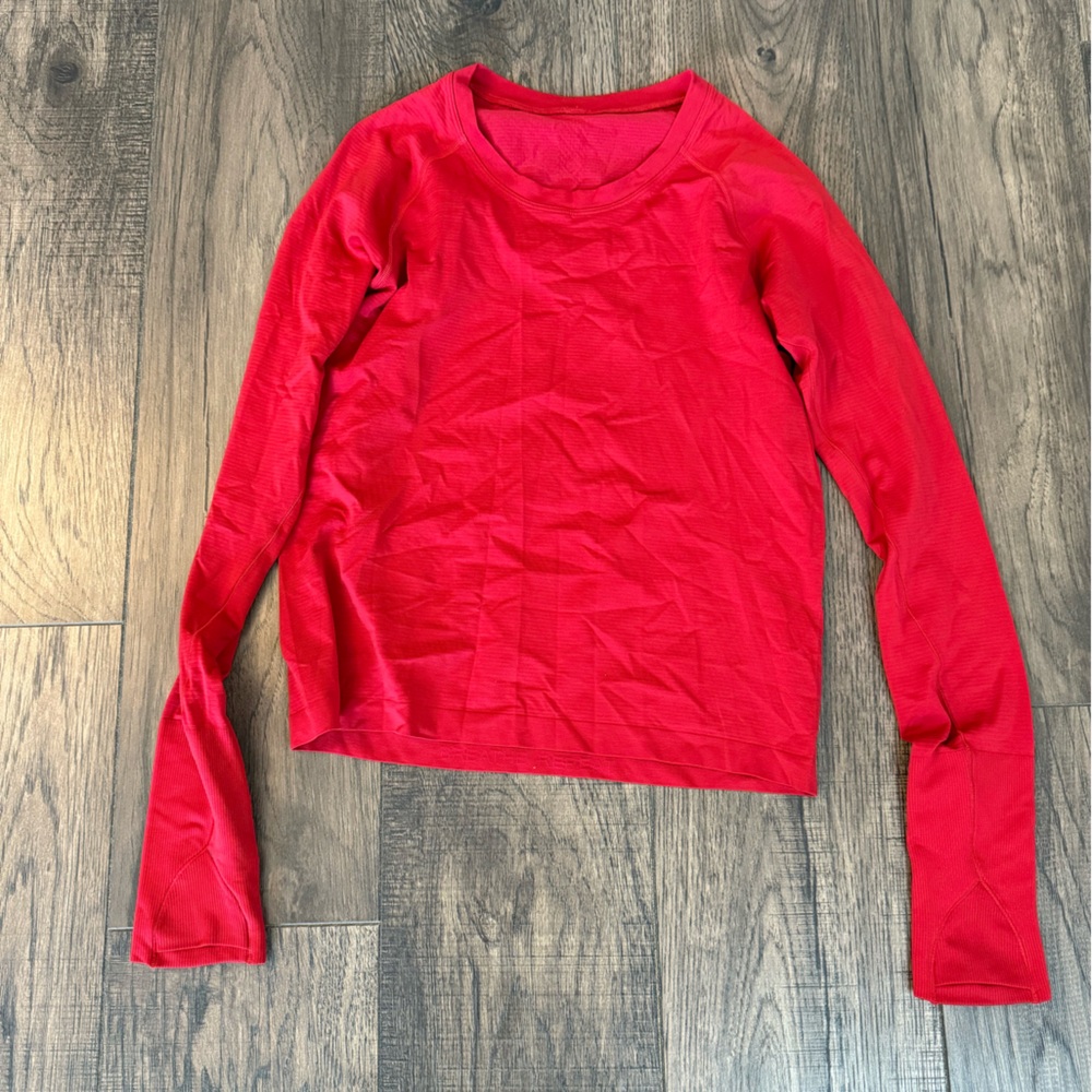 lululemon athletica Red Long Sleeve Tee